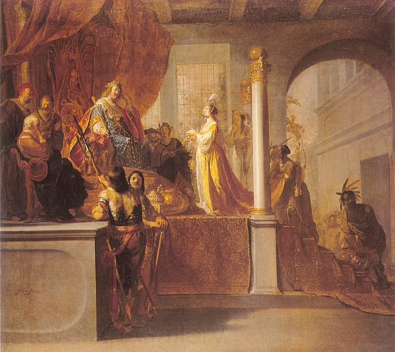 Nicolaus Knupfer The Queen of Sheba before Solomon Norge oil painting art